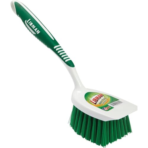 Libman 11.13 in. 95% Recycled PET Water Bottles Bristle Polypropylene Plastic Scrub Brush - 1 Each