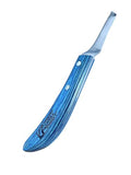 Left-Hand Curved Blade Farrier Hoof Knife, J2 420 Magnetic Stainless Steel Blade, Ergonomic Blue Handle, Horse Hoof Trimming Tool for Sole & Frog Paring - style: Left-Handed