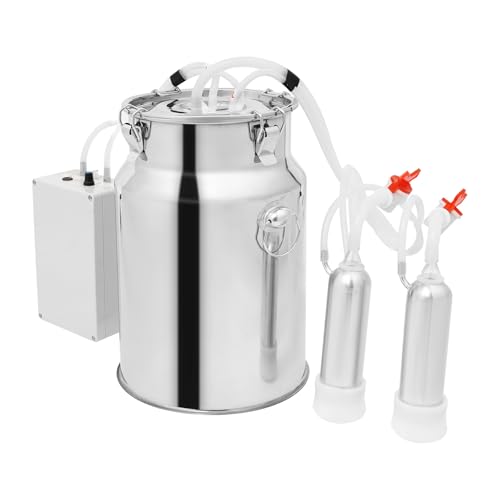 10L/2.6Gal Cow Milking Machine, 2-in-1 Electric Goat Milker Machine, Portable Pulse Vacuum Pump Milker with 304 Stainless Steel Buckets, Adjustable Suction Pulsation Vacuum (10L/ 2.6Gal) - size: 10L/ 2.6Gal