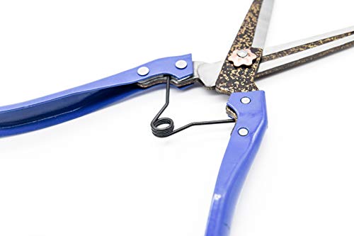Grass Sheep Shear - Coated Wear-Resistant Handle, Manganese Steel Double-Edged, Strong Spring Suitable For Manual Shearing of Cow, Sheep, and Horse Hair (Blue 10.2 inches) - color: Blue 10.2 Inches