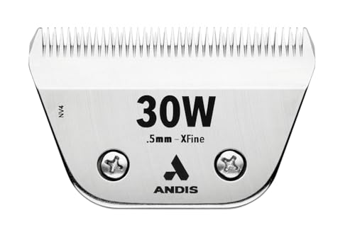 Andis 561462 ceramicEDGE Wide Blade, #30W XFine Cut, Stainless Steel | Extra-wide blade for faster coverage, ideal for sanitary & face trims, fits AG, AGC, DBLC, MBG, SMC & RDLC - size: 30W (0.5 mm)
