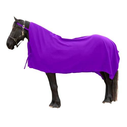 RESISTANCE Long Lasting & Warm Soft Fleece Square Cooler for Horse (90"x80", Purple) - color: Purple