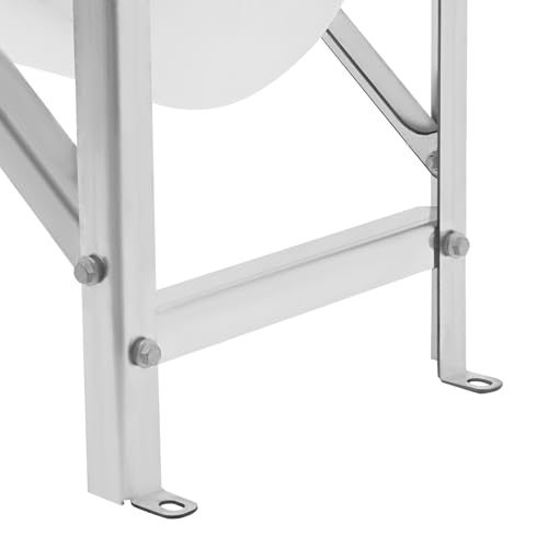 Livestock Feed Trough, 35L/9.25Gal Large Capacity Livestock Feeder with Triangular-Structure, Heavy Duty Metal Stand, Goat Water Trough for Sheep,Deer, Pigs, Horses, Cows, Lambs,Calves in Farm (White) - color: White