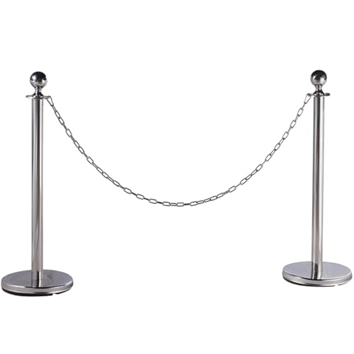 Metal Utility Chain, 304 Stainless Steel Safety Chains Clothesline Hardware Long Link Chain Rings Heavy Duty Coil Chain for Hanging Pulling Towing (2mm/5ft)