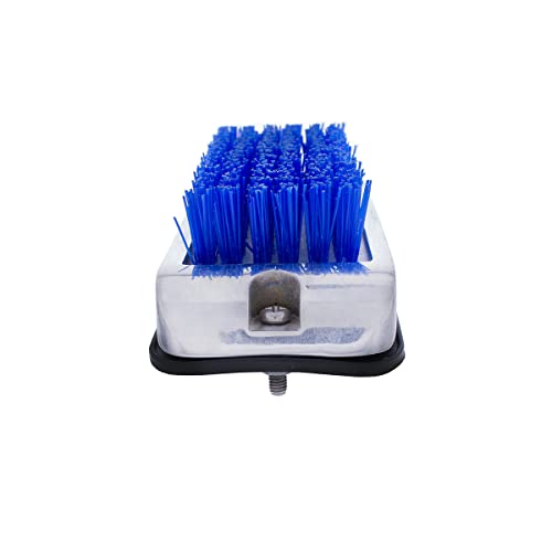 United Pacific 90054 Stainless Shoe/Boot Scraper w/Nylon Brush, 430 Stainless Steel Housing – Blue Brush – ONE Unit - color: Blue Brush