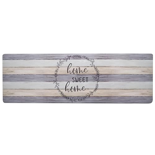Cozy Living Anti-Fatigue Kitchen Mat, Modern Farmhouse 17.5"x55" - color: Grey/Beige, size: 18"L x 18"W x 0.5"Th