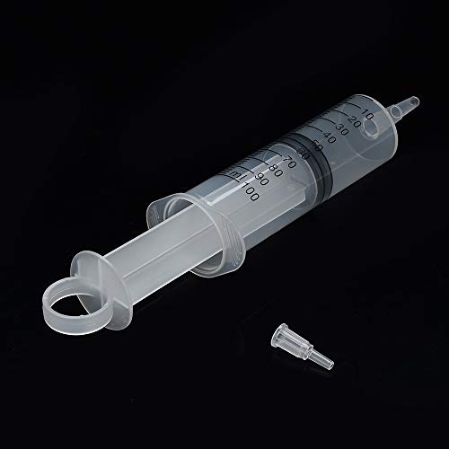 24 Pack 100ml Syringes with Tip Adapters, Large Garden Syringe Individually Packaged for Scientific Labs, Nutrient Measuring, Watering, Refilling - style: P 100ml