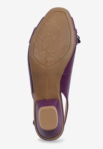 Comfortview Women's Wide Width The Rider Slingback - color: Eggplant, size: 8