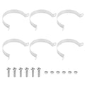 M METERXITY 6-Pack Brace Bands Chain Link Fence Parts, 2-3/8 Inch Galvanized Steel Chain Link Brace Band with Bolts and Nuts for Fence/Gate/Posts/Rust-Resistant [Silver]