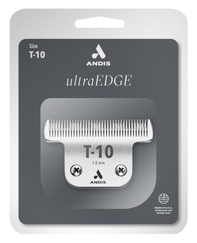 Andis 22305 UltraEdge Detachable Blade, Size T-10, 1/6in Cut | Carbon steel for precision face, feet, ear & sanitary trimming, andis clipper blade - style: T-10 Blade (Pack of 1)