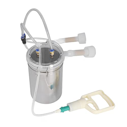 Goat Milking Machine Manual, 2L Cow Sheep Milking Pump Portable Stainless Steel Cattle Milking Machine Sheep Vacuum Goat Milker, for Home Small Farms