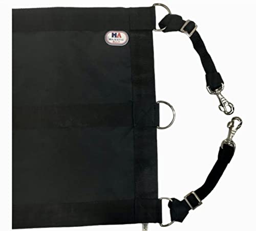 Majestic Ally 1200D 29"x19" Horse Stall Guard with Replaceable and Adjustable Length Straps and Replaceable Hardware (Black Black) - color: Black Black