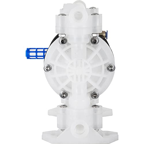 VEVOR Air-Operated Double Diaphragm Pump, 1/2 in Inlet & Outlet, Polypropylene Body, 8.8 GPM & Max 120PSI, PTFE Diaphragm Pneumatic Transfer Pump for Petroleum, Diesel, Oil & Low Viscosity Fluids - size: 8.8 GPM