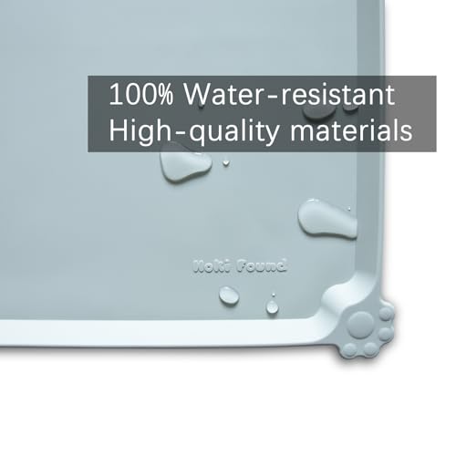 Hoki Found L Silicone Pet Feeding Mats with Higher Lips - Non Slip Pet Dog Cat Bowl Mats - Waterproof - Suitable for Carpet - Battleship - color: Battleship, size: 22" x 14"