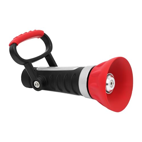 RESTMO Fireman Style Hose Nozzle Heavy duty, Hose Spray Nozzle for Outdoor | Large Lever Handle, High Pressure Twist Garden Nozzle with 3 Spray Patterns for Watering Lawn and Garden, Washing Car - color: M-Red