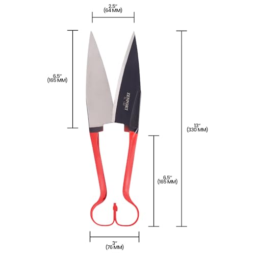 Zenport ZL122 Heavy Duty Onion & Sheep Shears – 13-Inch Double Bow Shear with 6.5-Inch Carbon Steel Blades, Spring-Loaded Garden & Harvest Cutting Tool