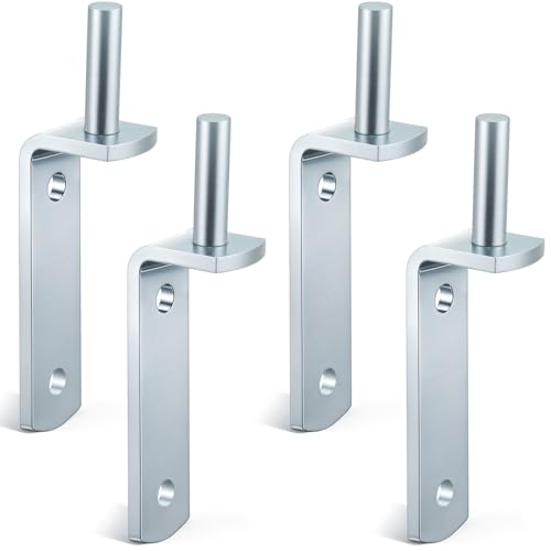 Yaocom 4 Pack Gate Pintle 1/2 Inch Wall Mount Gate Hinges Coated with Weather Resistant Protection Heavy-Duty Galvanized Hardware for Farm Fence Posts