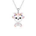 Cute Goat Necklace for Women - 925 Sterling Silver Goat Zirconia Heart Pendant Necklace Jewelry Gifts for Goat Animal Lovers