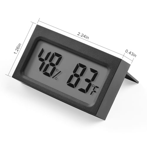 Digital Hygrometer Thermometer with LCD Display Indoor Temperature Gauge Humidity Meter for Home or Greenhouse (Black, 4 Pack) - color: Black