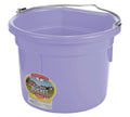 Little Giant® Flat Back Plastic Animal Feed Bucket | Animal Water and Feed Bucket with Metal Handle | 8 Quarts | Lavender - color: Lavender
