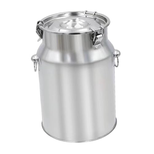 Stainless Steel Milking Machine Bucket with Lid, 10L Milk Can for Cow Sheep Goat Milking Equipment, Farm Milk Storage and Transport - size: 10L