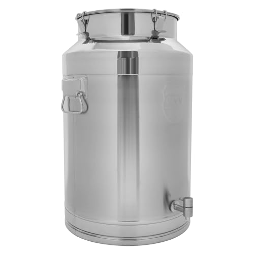 Milk Can with Spout, 20-Gallon Milk Jug Container with Sealed Lid | 304 Stainless Steel Bucket w/ Carry Handle, Airtight Food Storage Container, For Home, Farm, Commercial Kitchen - size: 2560 Ounces