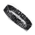 Urban Jewelry Mens Solid Tungsten Pyramid Finish Bracelet Bold Wrist Style | Pyramid Bracelet Solid Tungsten Chip Resistant Finish Everyday Wrist Piece Modern Bracelet Style Classic Chain Look - color: Black Link Pyramid Bracelet