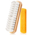 2 Pcs Suede Shoe Brush Nubuck Leather Cleaner Shoes Shine Dauber Crepe Applicators Set with Cleaning Eraser(Brush with Eraser) - style: Brush with Eraser