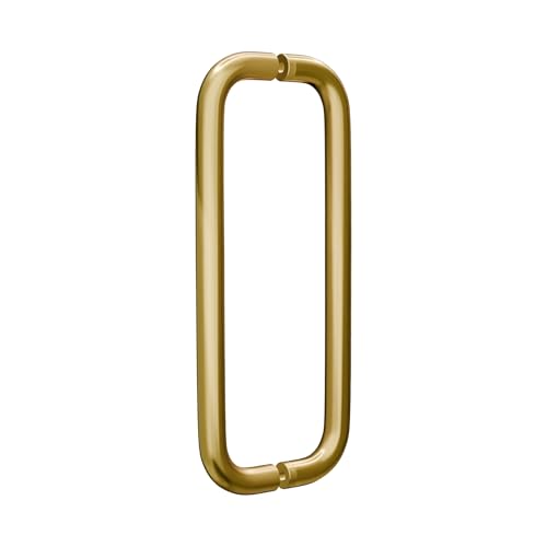 BRIXWELL Straight Back-to-Back Pull Handle Aluminum Material, Polished Brass Finish, 11" Total Length, 10" Center-to-Center, 1" Diameter, 3-1/4" Projection - color: Polished Brass, size: 11 Inch