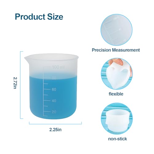 Laundry Detergent Cup,Silicone Laundry Detergent Measuring Cup,100ml Soft Material with Precision Scale–Reusable,No-Clean Design for Washing Machine & DIY Resin, Soap, Plaster Crafts(2 PACK) - color: 2PCS