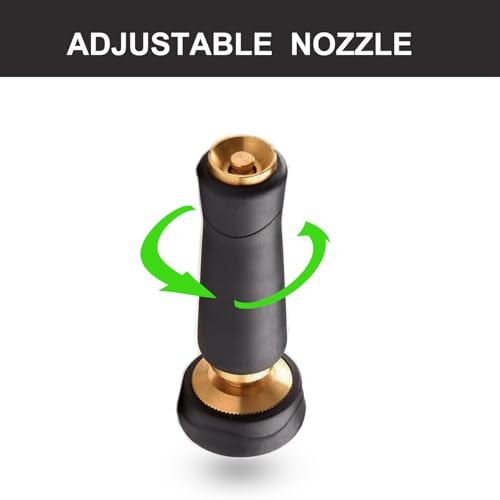Brass Hose Nozzle, Heavy-Duty Adjustable Garden Twist Hose Nozzle Shut Off Valve, Suitable for Cleaning Car, Watering Flowers, Lawns, Cleaning Ground (2 Pack) - style: nozzle -2P