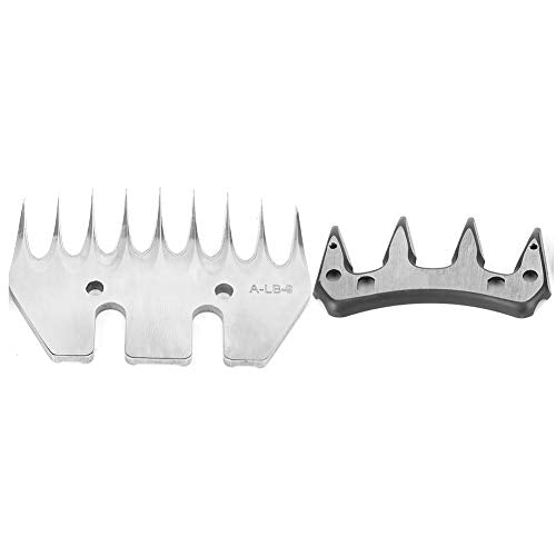 Stainless Steel Sheep Clippers Blade High Hardness Replacement Shearing Cutter for Sheep Goat Animal Grooming with 9T 13T Straight Curved Blade Options (9-Tooth Straight (+ oscillating - size: 9-tooth straight blade (+ oscillating blade)