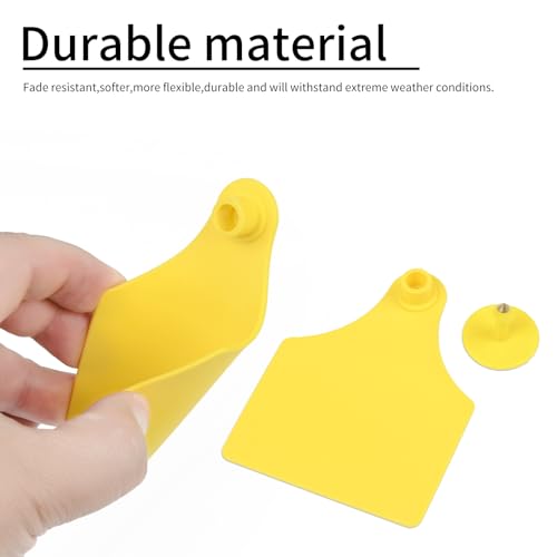 500pcs Farm Animal Ear Tags Numbered 001-500 Livestock Identification for Cattle Cows Hogs Pigs Sheep Goats (500, Large-Yellow) - color: Large-yellow