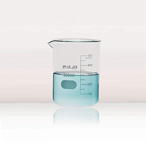 ULAB Scientific Glass Beaker Set, 3 Sizes 50ml 100ml 250ml, 3.3 Boro Griffin Low Form with Printed Graduation, UBG1001 - style: Low form 3 Sizes: 50ml 100ml 250ml