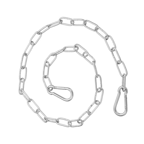 PATIKIL Gate Chain Lock, (31.5Inch, Silver) (1Pcs)304 Stainless Steel Hanging Chain Lock for Stall Barn/Cabinet/Fence/Hammock/Pet Cages - size: 31.5Inch