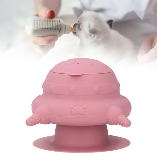 Silicone Puppy Milk Feeder 4 Nipples Small Puppy Nursing Station, Puppy Bottles Simulates Mother's Milk, Feeding Multiple Young Animals, Suitable for Pet Owners - color: Pink