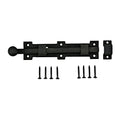 Renovators Supply Manufacturing Slide Bolt Latch 8 3/4 in. Black Wrought Iron Ball Tip Style Slide Bolt with Mounting Hardware - size: Pack of 1, style: 8.75 inch
