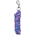 Tough 1 8' Braided Soft Poly Lead Rope - color: Purple/Turquoise/Pink