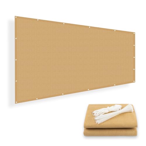 SUNNY GUARD Shade Cloth Custom Size 4x8 FT Sun Shade Screen Fabric Shade Cover Tarp with Grommets for Pergola Backyard Garden, Sand(We Customized) - color: Sand, size: 0 4'×0 8'（4FTx8FT)