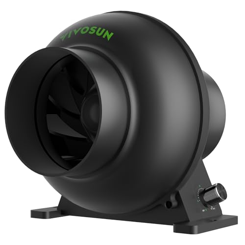 VIVOSUN M4 4" EC Motor Inline Fan, 195 CFM Variable Speed for Hydroponic | Energy-efficient Vent Blower for HVAC, Grow Tent, Hydroponics - size: 4 Inch, style: Adjustable Speed
