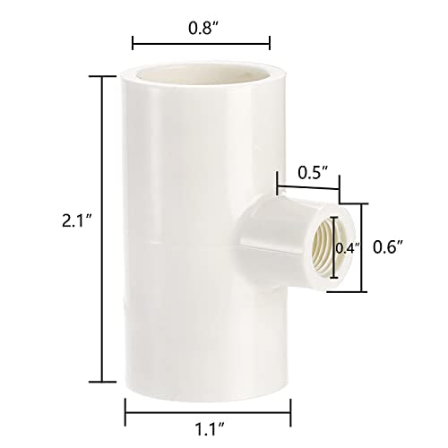 Hedume 40 Pack Chicken Waterer PVC Tee Fittings, PVC Tee Fittings for Threaded Poultry Nipples Chicken Water Drinker and Feeder Cups, Fully Automatic Poultry Waterers