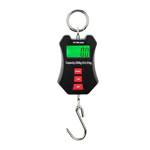 440lb/200kg Digital Crane Scale - Compact LCD Handheld Hanging Scale for Garage, Farm, Hunting, Fishing & More(200kg/Black) - color: Black（440lb/200kg）