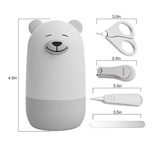 Baby Nail Clippers Set, Baby Nail Kit with Cute Case, Infant Manicure and Pedicure Health Grooming Care Can for Newborn, Kids and New Parents As Shower Gifts (Polar Bear) - color: White