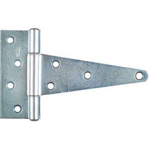 National Hardware Extra Heavy Duty T-Hinge, 6 in, Steel, Zinc Plated | Offset Screw Holes Prevent Wood Splitting; Supports Cabinet Doors and Gates Indoors or Out, Tight Pin