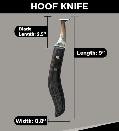 Super Sharp Hoof Knife - Hoof Knife with Wooden Handle, Horse Shoe Hoofing Made Easy with Hoof Trimming Knife with Special Colored Wooden Handle