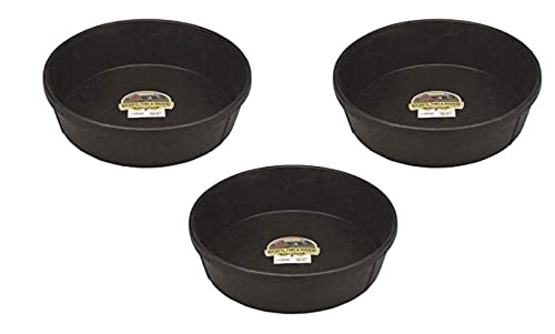 Little Giant 3 Pack of Corded Rubber Feed Pans, 3 Gallon Capacity Each, for Horses, Sheep, Goats, Alpacas, Llamas, and Other Livestock