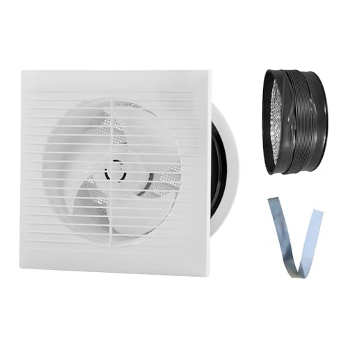 VEVOR Through-the-Wall Ventilation Fan， White Grille, 110 CFM, 6.8" Diameter Exhaust Fan Duct with 10-Inch Retractable Hose for Kitchen, Living & Laundry Room Workshop - size: 6.8 Inch Diameter