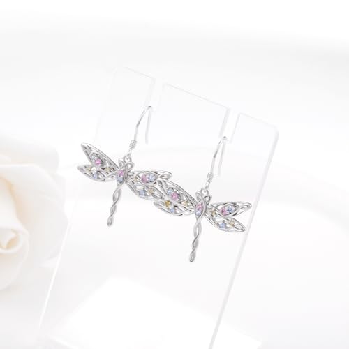 Celtic Animal Earrings for Women - Sterling Silver Hypoallergenic Horse/Dragon/Cow/Goat/Dragonfly/Butterfly Dangle Earrings Animal Jewelry Gifts Birthday Christmas Gifts for Women - color: Celtic Dragonfly Earrings