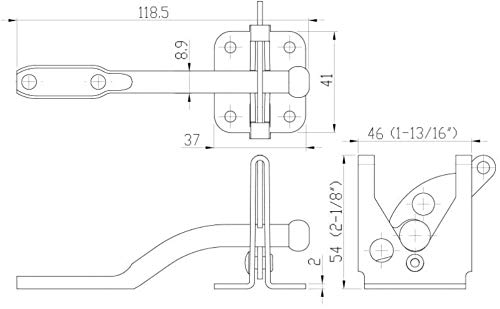 QCAA 304 Stainless Steel Self-Locking Gate Latch, 2-1/8", Made in Taiwan - color: 304 Stainless Steel (2-1/8"), size: 1 Pack