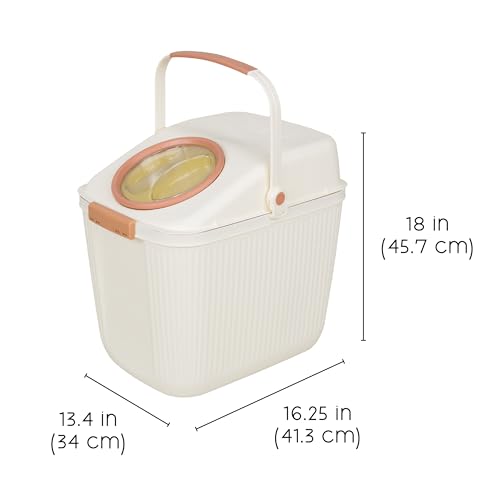 Harry Barker Lightweight Airtight Pet Food Storage Container, Eco-Friendly Recycled Plastic with Easy-Access Lid, Holds up to 25 lb Dry Dog or Cat Food - color: Food Storage